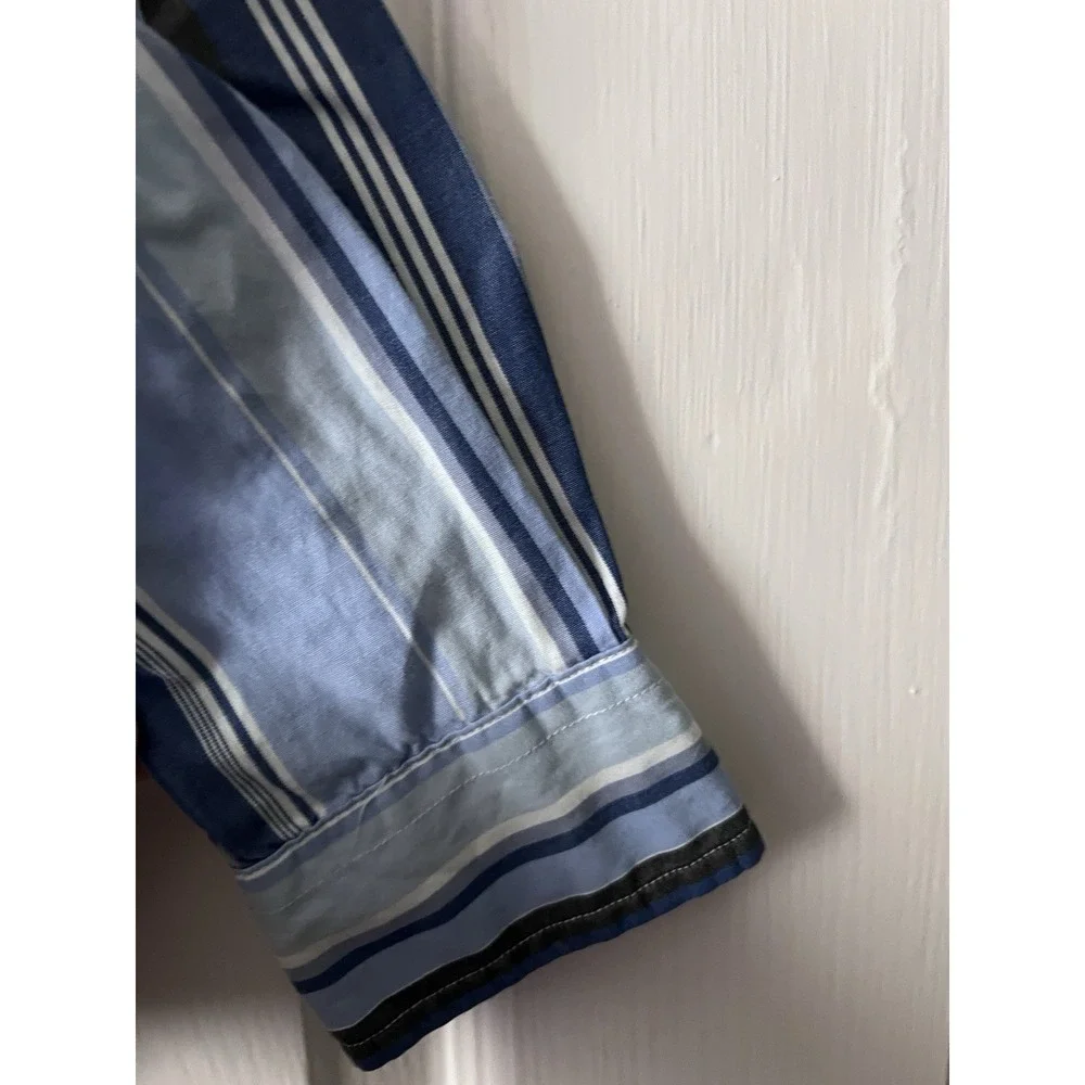 Ralph Lauren Boys Size 6 Blue/White Striped Button-Down Cotton Shirt